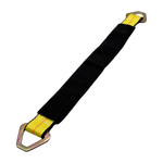 2" x 24" 1-Ply HD Axle Strap w/2" Flat Delta Ring on Both Ends w/Black Protective Wear Sleeve - Yellow
