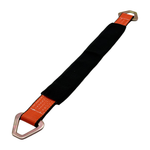 2" x 24" 1-Ply HD Axle Strap w/2" Flat Delta Ring on Both Ends w/Black Protective Wear Sleeve - Orange