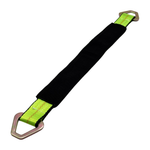 2" x 24" 1-Ply HD Axle Strap w/2" Flat Delta Ring on Both Ends w/Black Protective Wear Sleeve - Green
