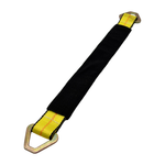 2" x 24" 3-Ply Center HD Axle Strap w/2" Flat Delta Ring on Both Ends w/Black Protective Wear Sleeve - Yellow