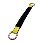 2" x 24" 3-Ply Center HD Axle Strap w/2" D-Ring on Both Ends w/Black Protective Wear Sleeve - Yellow