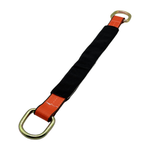 2" x 24" 3-Ply Center HD Axle Strap w/2" D-Ring on Both Ends w/Black Protective Wear Sleeve - Orange
