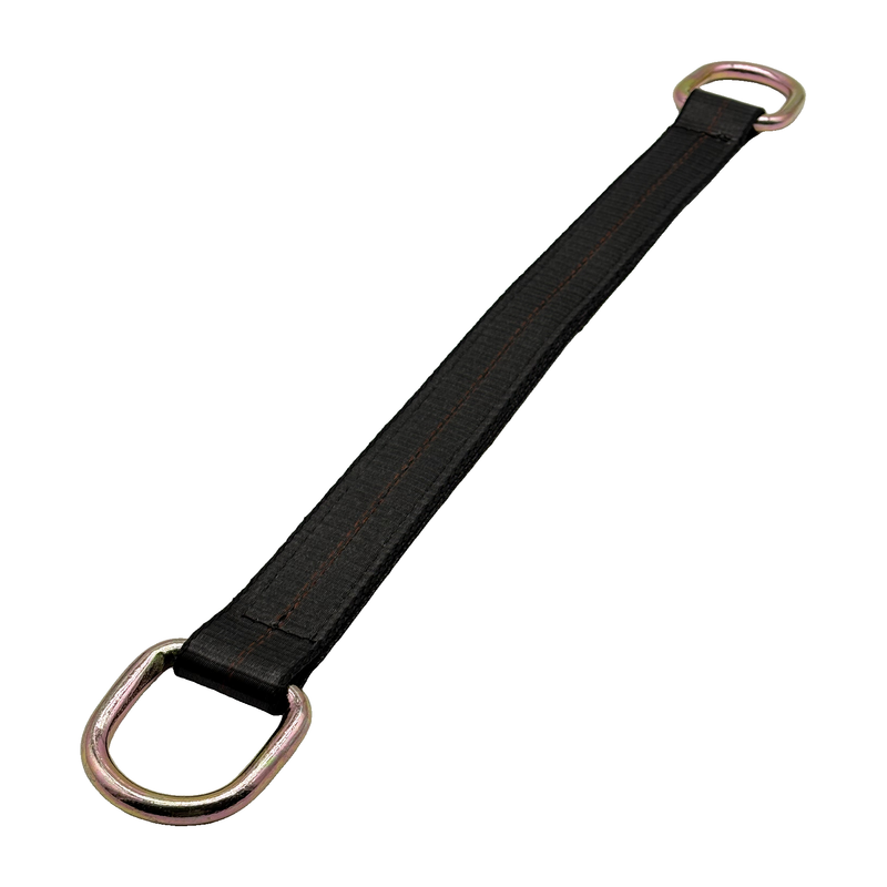 2" x 24" 3-Ply Center HD Axle Strap w/2" Heavy-Duty D-Ring on Both Ends - Black