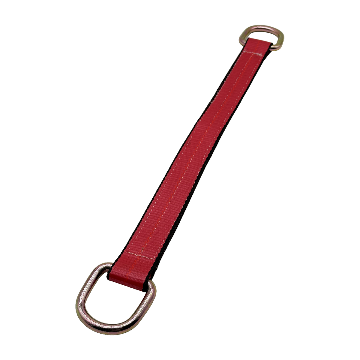 2" x 24" 3-Ply Center HD Axle Strap w/2" Heavy-Duty D-Ring on Both Ends - Red