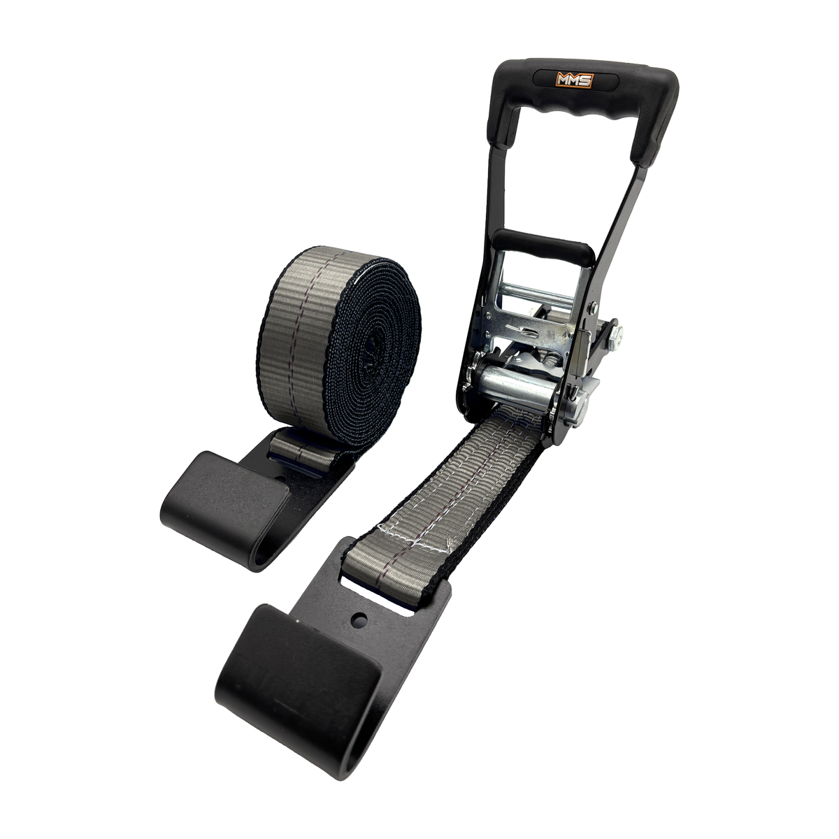 2 inch 27 foot Heavy-Haul Ratchet Strap with Flat Hook - Gray