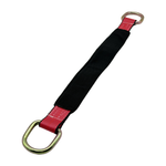 2" x 24" 1-Ply Axle Strap w/2" Heavy-Duty D-Ring on Both Ends w/Black Protective Wear Sleeve - Red