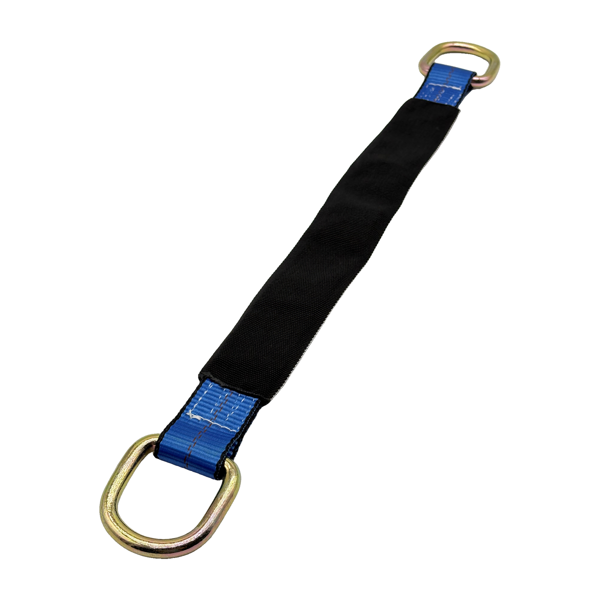 2" x 24" 1-Ply Axle Strap w/2" Heavy-Duty D-Ring on Both Ends w/Black Protective Wear Sleeve - Blue