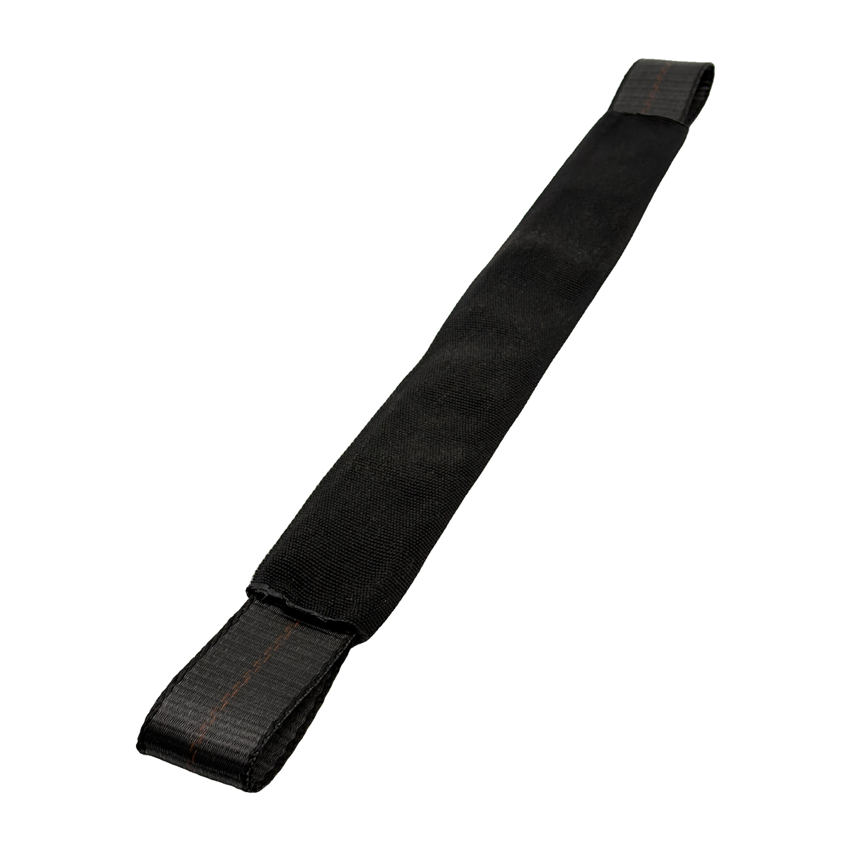 2" x 24" 1-Ply Axle Strap w/4" Sewn Loops on Both Ends w/Black Protective Wear Sleeve - Black