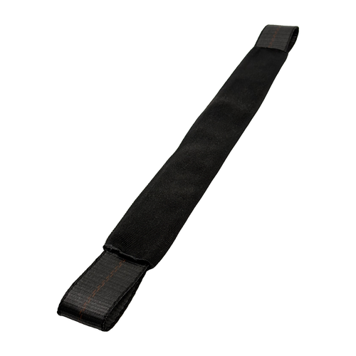 2" x 24" 1-Ply Axle Strap w/4" Sewn Loops on Both Ends w/Black Protective Wear Sleeve - Black