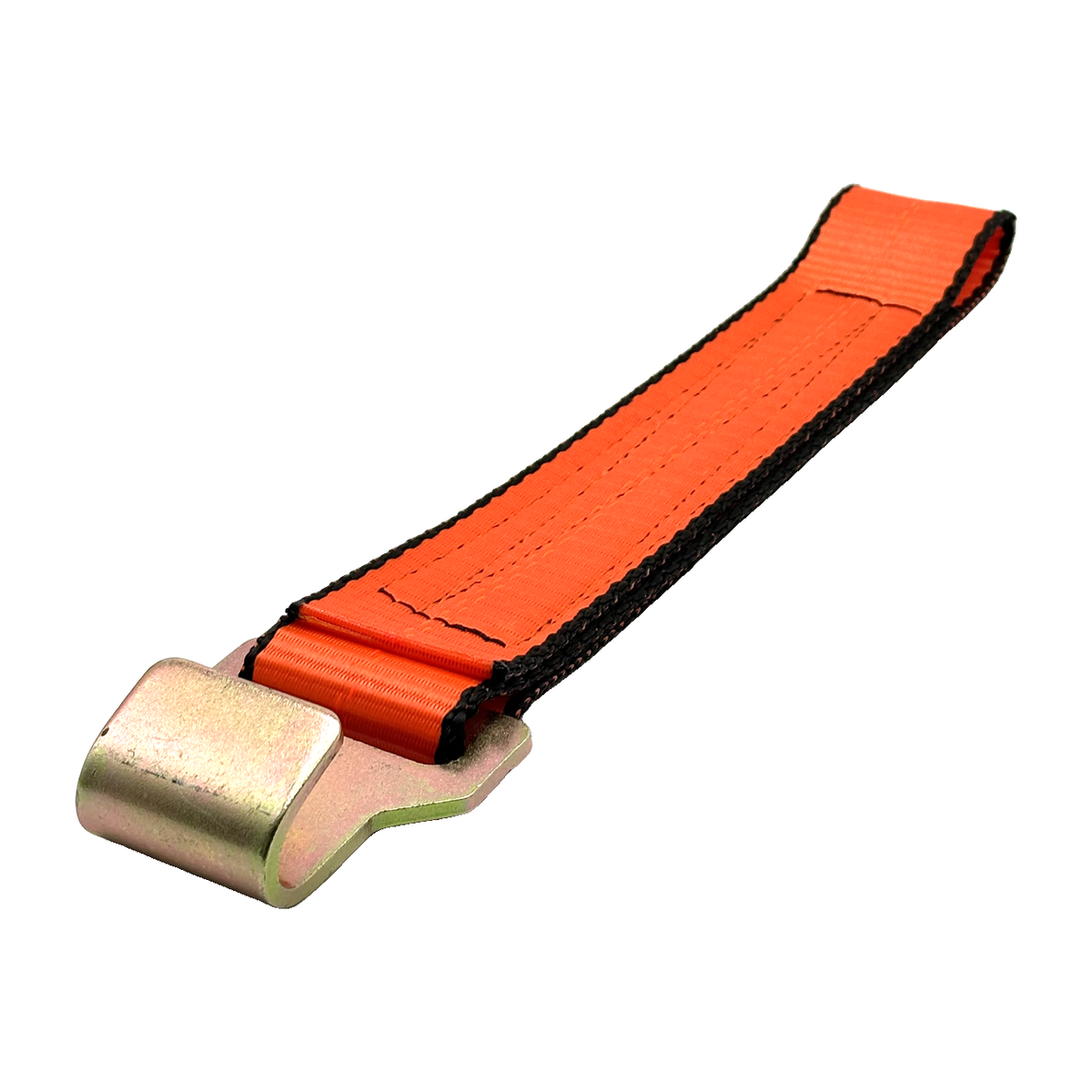 2" x 12" HD 3 Ply Center Short End/Ratchet Buckle End w/2'' Narrow Flat Hook - Orange