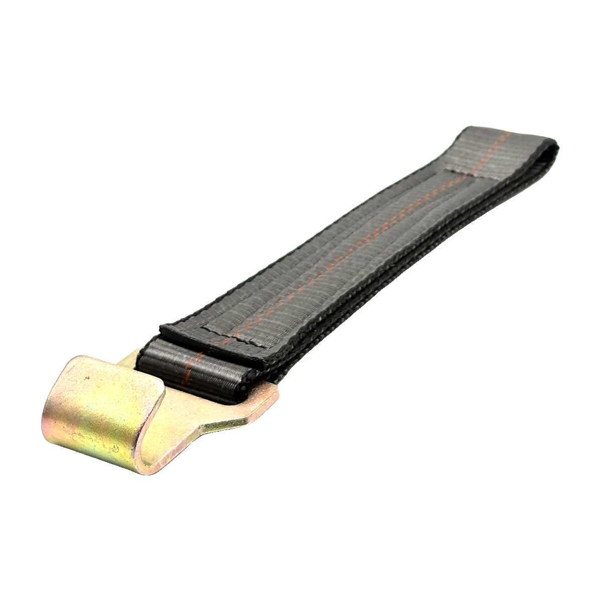 2" x 12" HD 3 Ply Center Short End/Ratchet Buckle End w/2'' Narrow Flat Hook - Gray