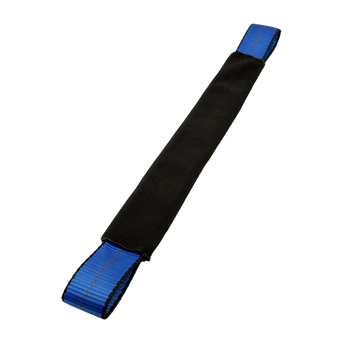 2" x 24" 3-Ply Center HD Axle Strap w/4" Sewn Loops on Both Ends w/Black Protective Wear Sleeve - Blue