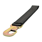 2" x 12" HD 3 Ply Center Short End/Ratchet Buckle End w/2'' Flat Snap Hook - Black