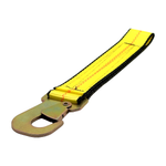 2" x 12" HD 3 Ply Center Short End/Ratchet Buckle End w/2'' Flat Snap Hook - Yellow