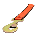 2" x 12" HD 3 Ply Center Short End/Ratchet Buckle End w/2'' Flat Snap Hook - Orange