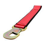 2" x 12" HD 3 Ply Center Short End/Ratchet Buckle End w/2'' Flat Snap Hook - Red