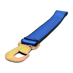 2" x 12" HD 3 Ply Center Short End/Ratchet Buckle End w/2'' Flat Snap Hook - Blue