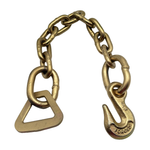 G70 5/16"x12" Chain Tail w/2" Flat Delta on One End w/Forged 5/16" Grab Hook on Opposite End
