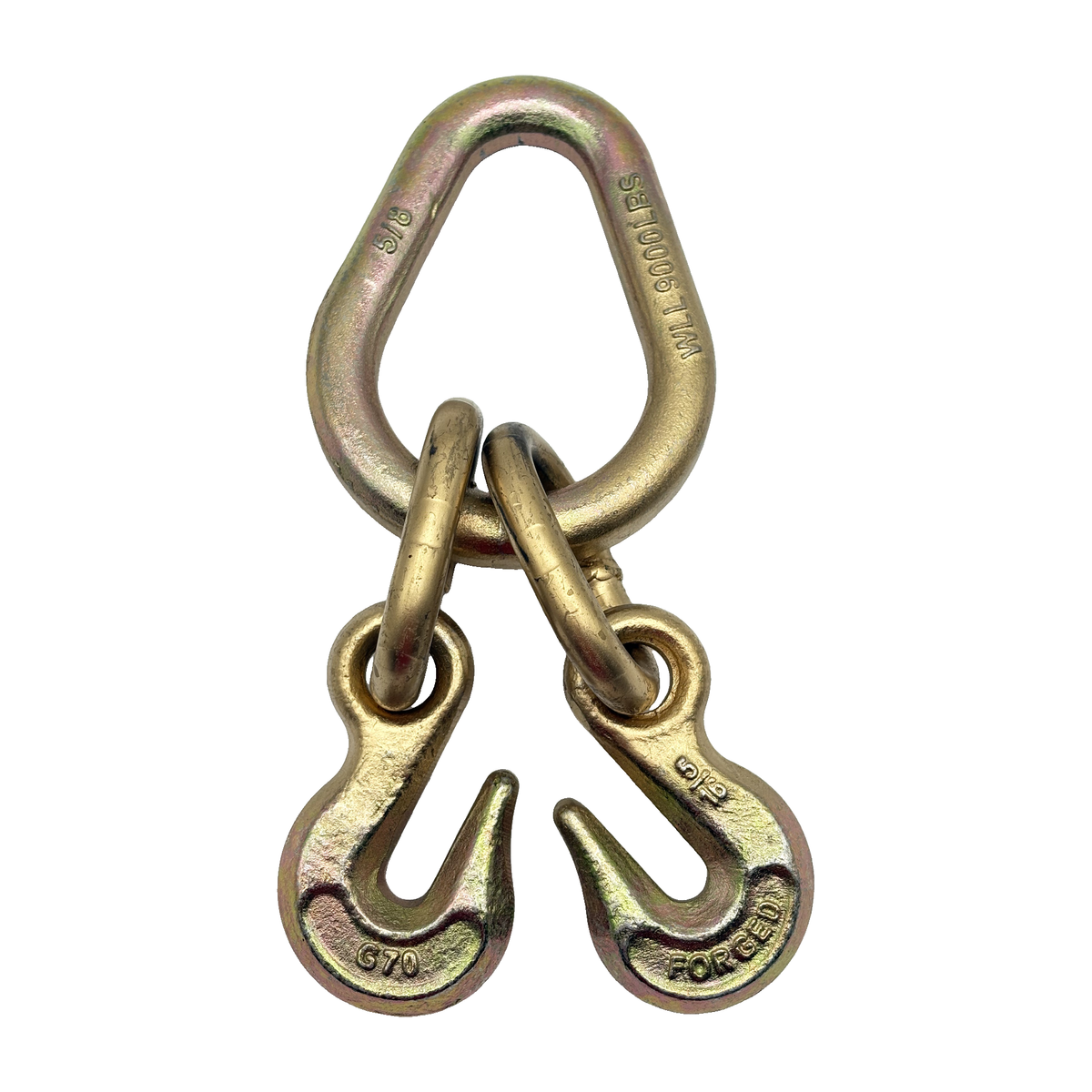 G70 Forged 5/8" Pear Link w/2-Forged 5/16" Grab Hooks