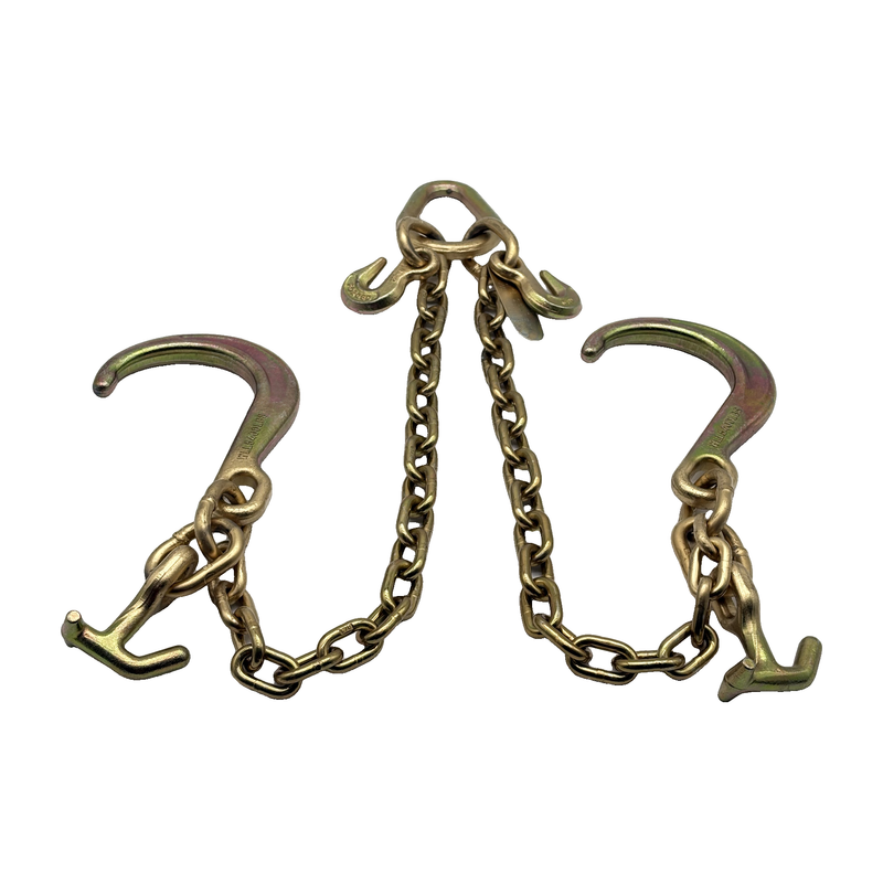 G70 V-Bridle Chain Assembly w/24" Chain Legs w/8" J Hooks w/T-J Combo Frame Hooks