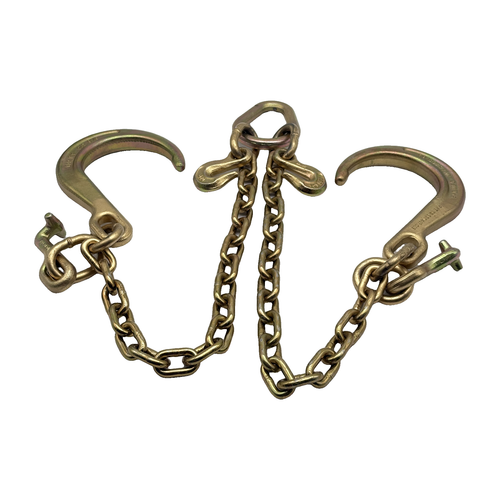 G70 V-Bridle Chain Assembly w/24" Chain Legs w/8" J Hooks w/"T" Frame Hooks