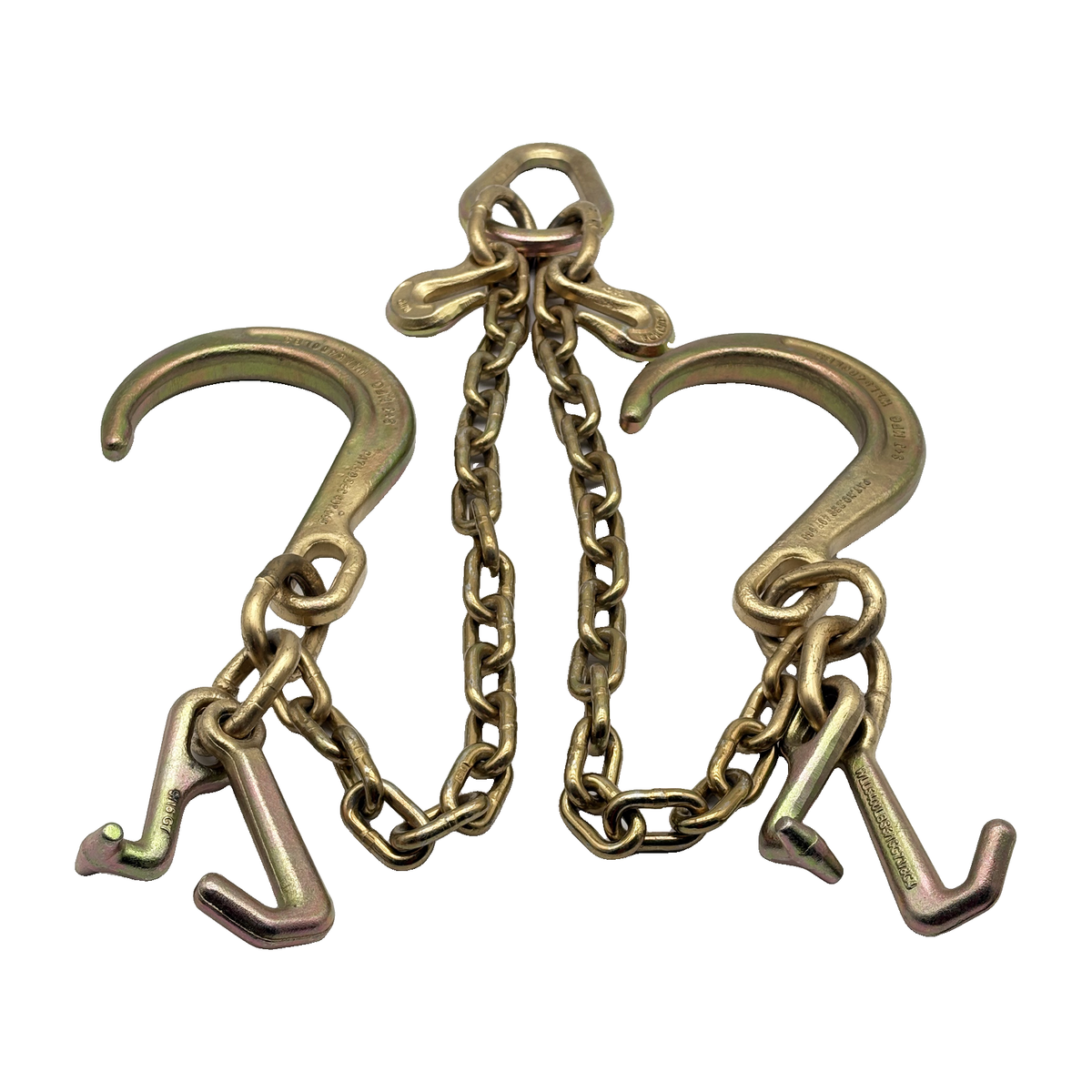 G70 V-Bridle Chain Assembly w/24" Chain Legs w/8" J Hooks w/"T" Frame Hooks w/4"Mini J Frame Hooks