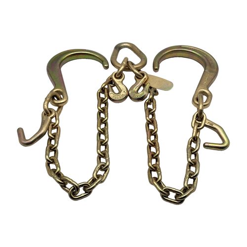 G70 V-Bridle Chain Assembly w/24" Chain Legs w/8" J Hooks w/Datsun "J " Hooks