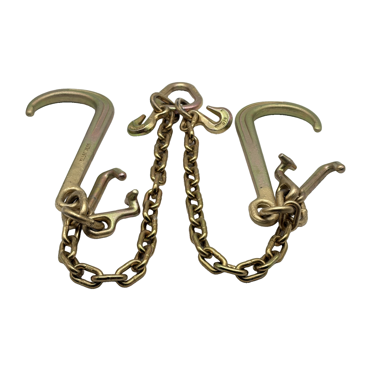 G70 V-Bridle Chain Assembly w/24" Chain Legs w/15" J Hooks w/"T" and 4" Mini "J " Frame Hooks