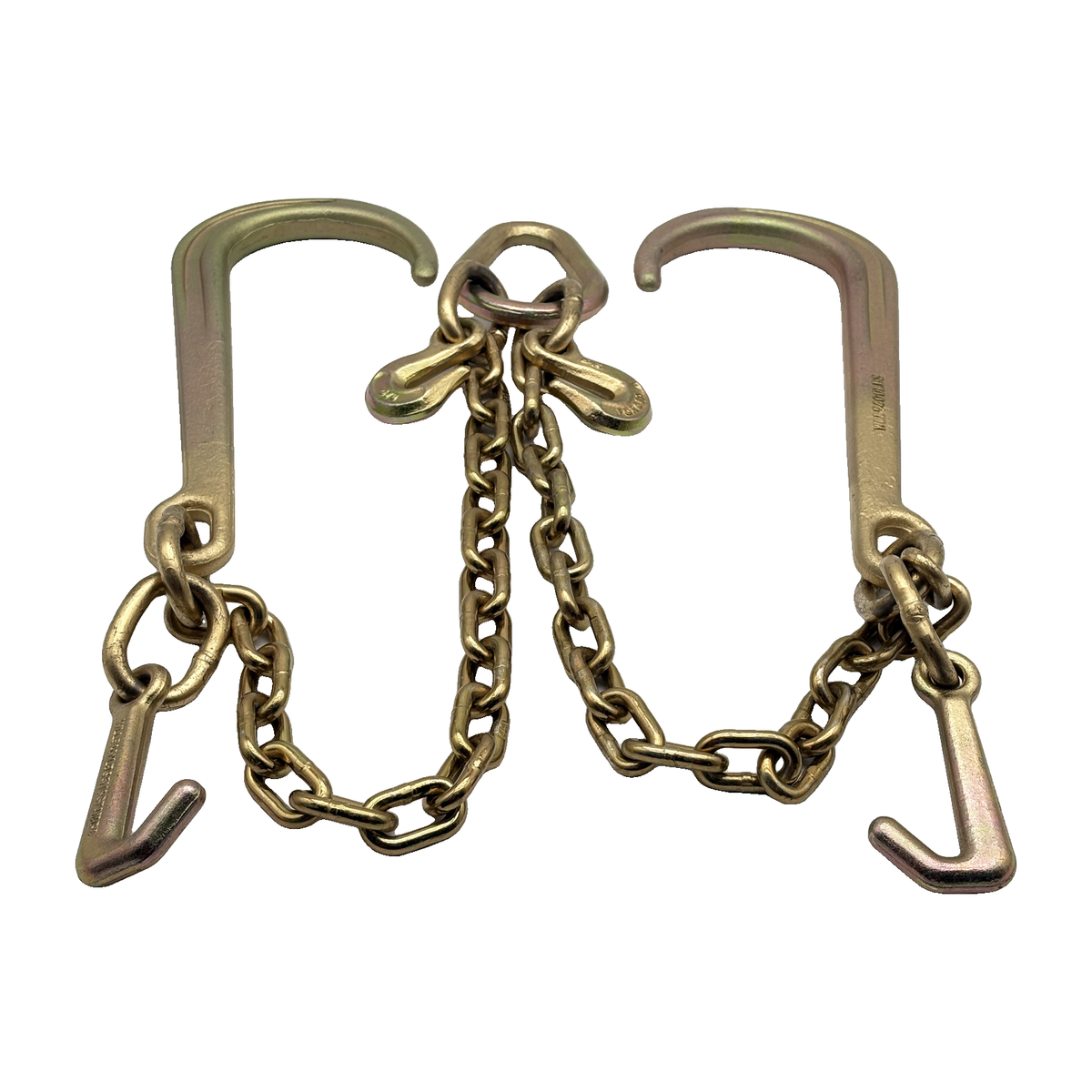 G70 V-Bridle Chain Assembly w/24" Chain Legs w/15" J Hooks and 4" Mini "J " Frame Hooks
