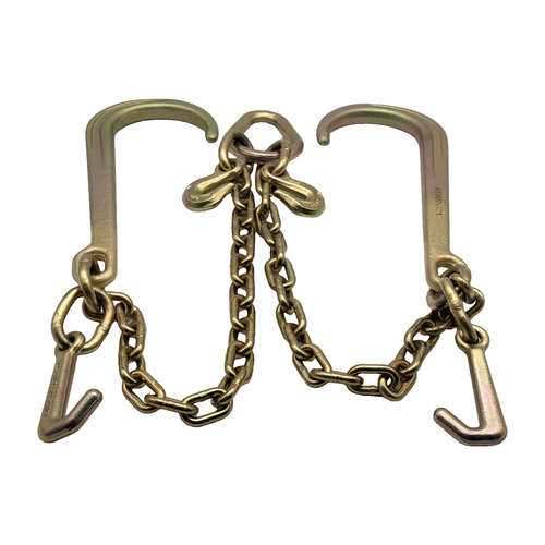 G70 V-Bridle Chain Assembly w/24" Chain Legs w/15" J Hooks and 4" Mini "J " Frame Hooks