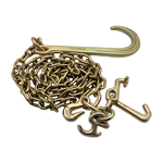 G70 5/16"x10' Chain Assembly w/15" J Hook on One End w/R,T, 4" Mini J Frame and Grab Hook Cluster on Opposite End