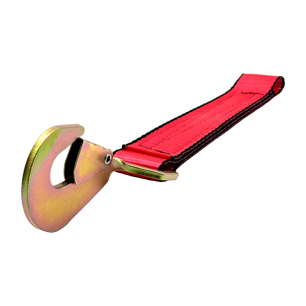2" x 12" HD 3 Ply Center Short End/Ratchet Buckle End w/2'' Twisted Flat Snap Hook - Red