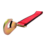 2" x 12" HD 3 Ply Center Short End/Ratchet Buckle End w/2'' Twisted Flat Snap Hook - Red