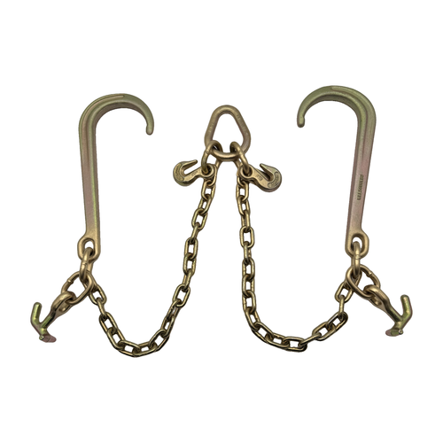 G70 V-Bridle Chain Assembly w/24" Chain Legs w/15" J Hooks w/T-J Combo Frame Hooks