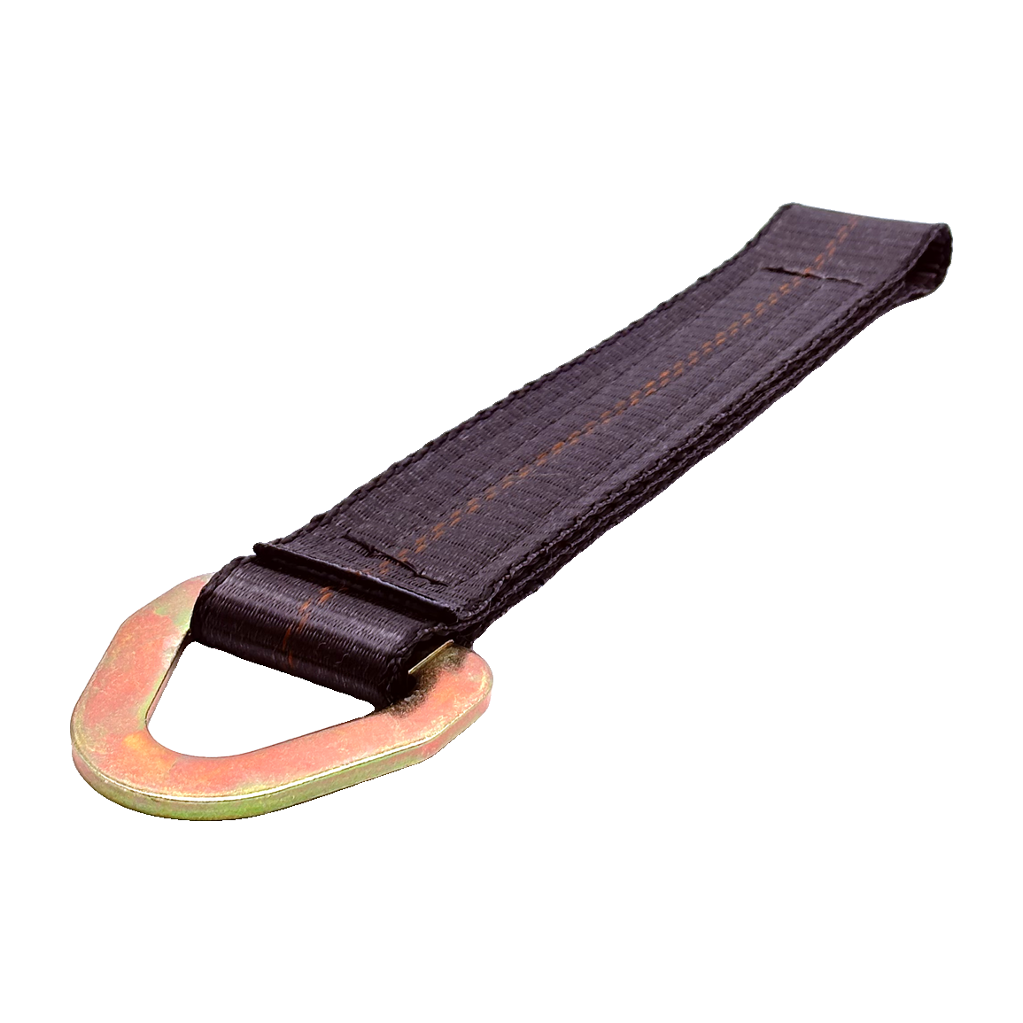 2" x 12" HD 3 Ply Center Short End/Ratchet Buckle End w/2'' Flat Delta Ring - Black