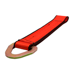 2" x 12" HD 3 Ply Center Short End/Ratchet Buckle End w/2'' Flat Delta Ring - Orange