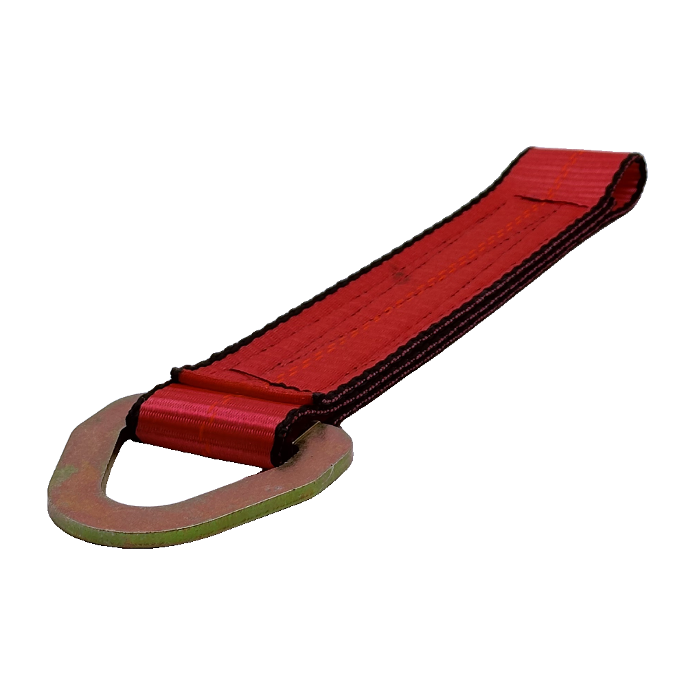 2" x 12" Heavy-Duty 3 Ply Center Short End/Ratchet Buckle End w/2" Flat Delta Ring - Red