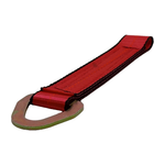 2" x 12" Heavy-Duty 3 Ply Center Short End/Ratchet Buckle End w/2" Flat Delta Ring - Red