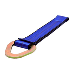 2" x 12" HD 3 Ply Center Short End/Ratchet Buckle End w/2'' Flat Delta Ring - Blue