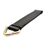 2" x 12" HD 3 Ply Center Short End/Ratchet Buckle End w/2'' Forged Flat Delta Ring - Black