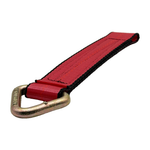 2" x 12" Heavy-Duty 3 Ply Center Short End/Ratchet Buckle End w/2" Forged Flat Delta Ring - Red