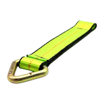 2" x 12" HD 3 Ply Center Short End/Ratchet Buckle End w/2'' Forged Flat Delta Ring - Green