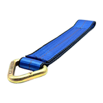 2" x 12" HD 3 Ply Center Short End/Ratchet Buckle End w/2'' Forged Flat Delta Ring - Blue
