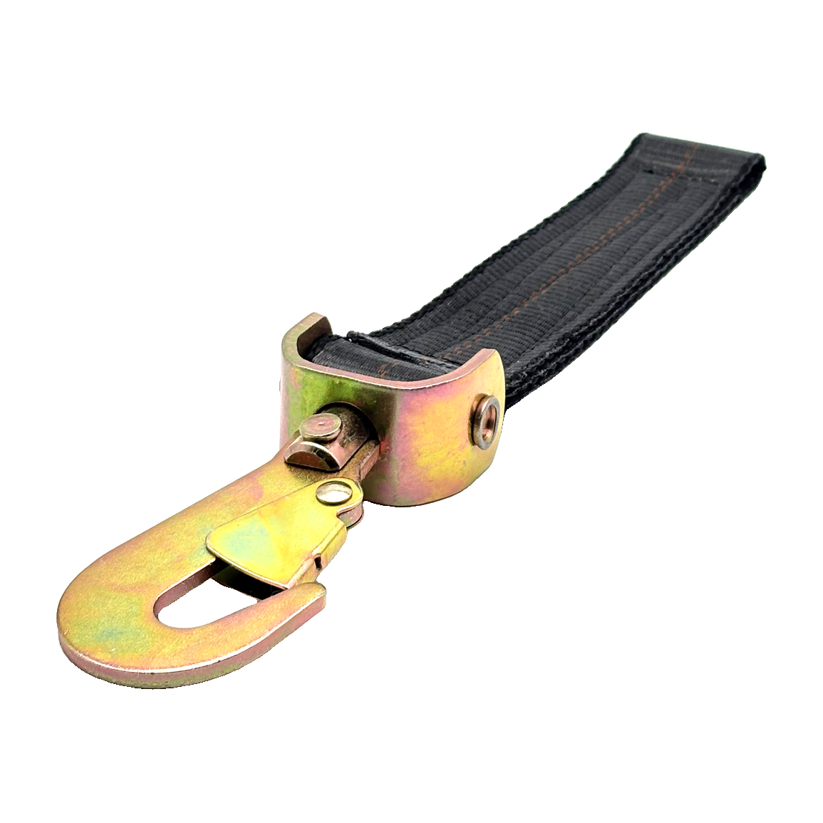 2" x 12" HD 3 Ply Center Short End/Ratchet Buckle End w/2'' Swivel Flat Snap Hook - Black