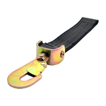 2" x 12" HD 3 Ply Center Short End/Ratchet Buckle End w/2'' Swivel Flat Snap Hook - Black
