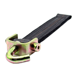 2" x 12" HD 3 Ply Center Short End/Ratchet Buckle End w/2'' Swivel ''J'' Hook - Black