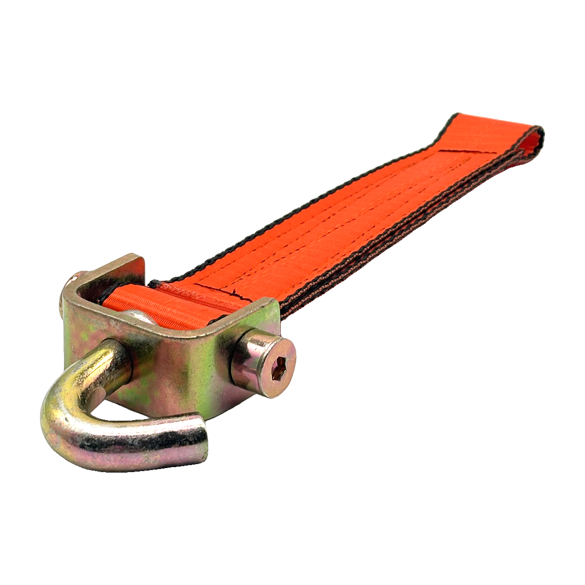 2" x 12" HD 3 Ply Center Short End/Ratchet Buckle End w/2'' Swivel ''J'' Hook - Orange