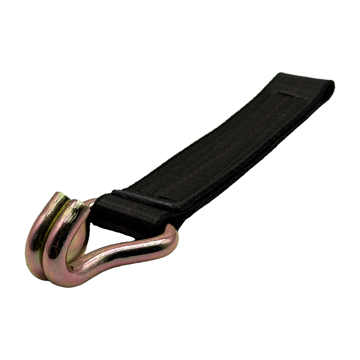 2" x 12" HD 3 Ply Center Short End/Ratchet Buckle End w/Extreme Duty 2" Double "J" Hook - Black
