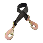 2" x 24" 1-Ply Strap Extension w/Twisted Flat Snap Hooks on Each End - Black