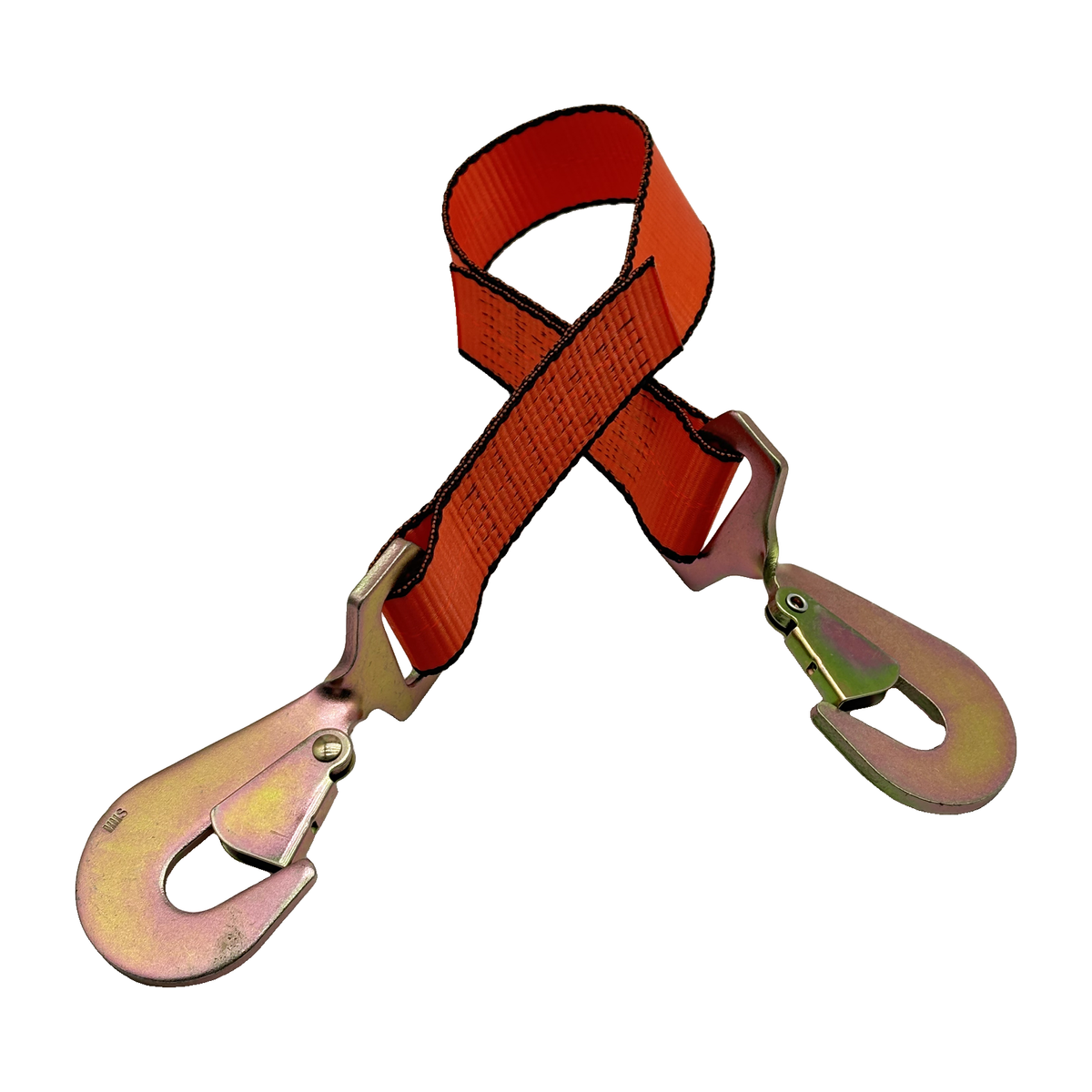 2" x 24" 1-Ply Strap Extension w/Twisted Flat Snap Hooks on Each End - Orange